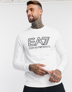 Белый свитшот с логотипом Armani EA7