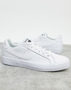 Белые кроссовки с черными вставками Nike Court Royale AC-Синий