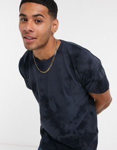 Темно-синяя футболка с принтом тай-дай Jack & Jones-Синий