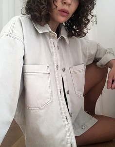 Светло-бежевая джинсовая куртка Topshop-Светло-бежевый