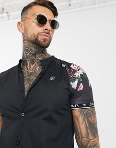 Трикотажная рубашка с короткими рукавами и воротником на пуговицах SikSilk-Мульти