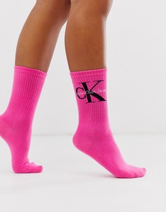 Розовые короткие носки с логотипом Calvin Klein Jeans-Розовый