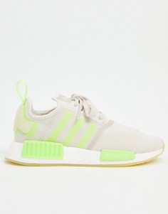 Бело-розовые кроссовки adidas Originals NMD_R1-Белый