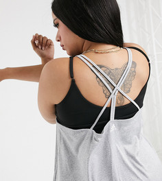 Белая майка на бретельках adidas Training plus-Белый