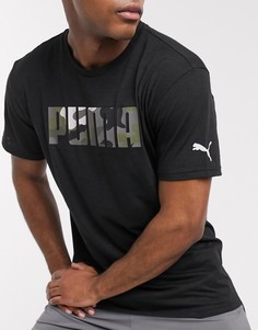 Черная футболка с камуфляжным логотипом Puma Training эксклюзивно для ASOS-Черный