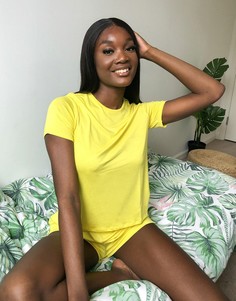 Трикотажная пижамная футболка желтого цвета от комплекта ASOS DESIGN-Желтый