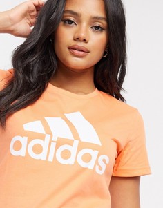 Футболка с логотипом adidas-Розовый