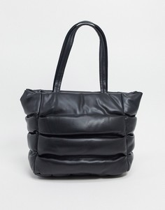 Черная стеганая сумка-тоут ASOS DESIGN-Черный