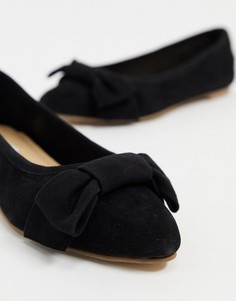 Черные туфли на плоской подошве с бантиком Steve Madden-Черный