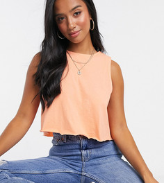 Свободный кроп-топ кораллового цвета ASOS DESIGN Petite-Розовый