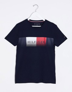 Темно-синяя футболка с логотипом Tommy Hilfiger-Темно-синий