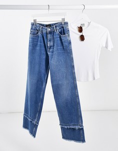 Синие широкие джинсы с контрастными краями Vero Moda-Синий