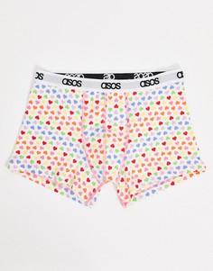 Боксеры-брифы с принтом ASOS DESIGN-Белый