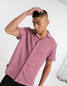 Розовая рубашка из хлопкового трикотажа ASOS DESIGN-Розовый