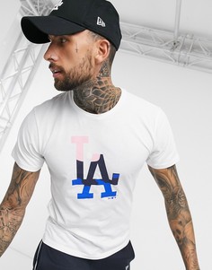 Белая футболка с камуфляжным логотипом команды LA Dodgers от New Era MLB-Белый