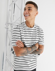 Серая футболка с полосками Only & Sons-Серый