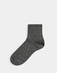 Черные носки с блестками Pieces-Черный