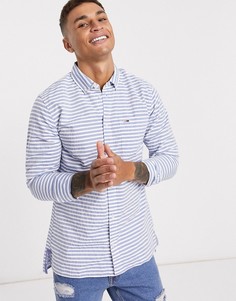 Рубашка с горизонтальными полосками и длинными рукавами Tommy Jeans-Синий
