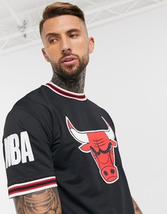 Черная футболка в стиле oversized с аппликацией "Chicago Bulls" New Era NBA-Черный