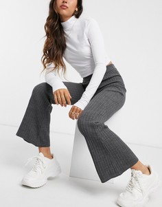 Серые трикотажные брюки клеш от комплекта ASOS DESIGN-Серый