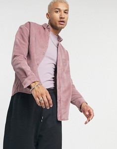 Свободная вельветовая рубашка розового цвета в стиле 90-х ASOS DESIGN-Розовый