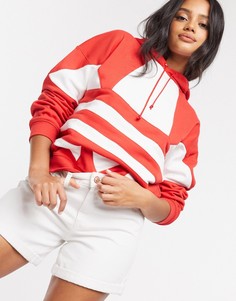 Красно-белый худи с большим логотипом adidas Originals-Красный