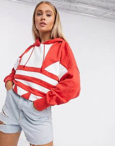 Худи с логотипом красного/белого цвета adidas Originals-Красный