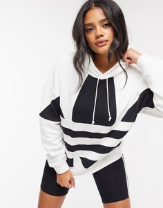 Белый худи с большим логотипом adidas Originals