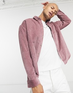 Розово-лиловая свободная вельветовая рубашка в стиле 90-х ASOS DESIGN-Фиолетовый