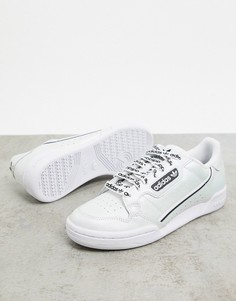 Бело-черные кроссовки adidas Originals Continental 80-Белый