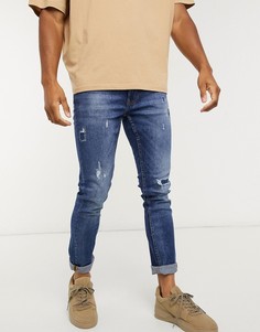 Темно-синие джинсы скинни Burton Menswear-Синий
