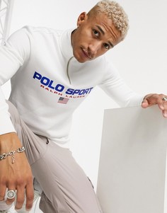 Белый свитшот с молнией Polo Ralph Lauren Sport