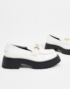 Белые лоферы на массивной подошве ASOS DESIGN-Белый