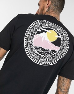 Черная свободная футболка с принтом на спине ASOS DESIGN-Черный