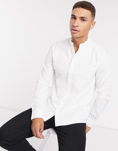 Белая оксфордская рубашка с воротником на пуговице Burton Menswear-Белый