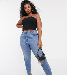 Зауженные джинсы в винтажном стиле с завышенной талией ASOS DESIGN Curve Farleigh-Синий