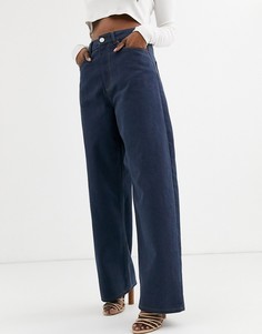 Синие джинсы с завышенной талией ASOS DESIGN-Синий