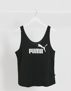 Черная майка с логотипом Puma Essentials-Черный