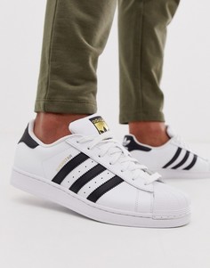 Белые кроссовки adidas Originals Superstar Foundation-Черный