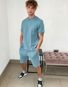 Серо-голубая футболка от комплекта со складками ASOS DESIGN-Серый