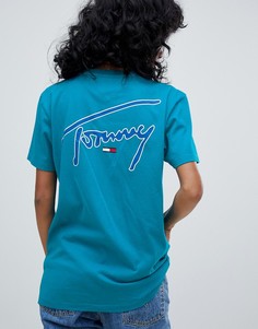 Футболка Tommy Jeans Signature-Зеленый