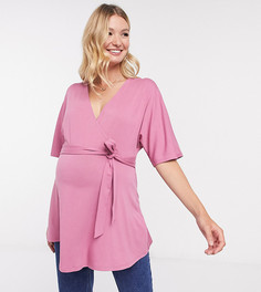 Топ с запахом и завязкой ASOS DESIGN Maternity nursing-Коричневый