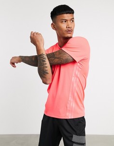 Ярко-розовая футболка с 3 полосками adidas Training-Розовый