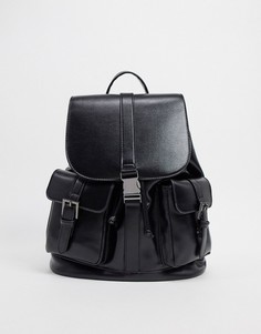 Черный рюкзак с пряжкой ASOS DESIGN
