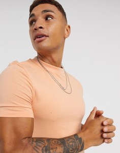 Розовая обтягивающая футболка из органического хлопка ASOS DESIGN-Розовый