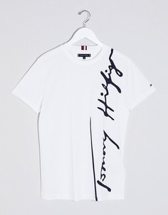 Белая футболка с большим логотипом Tommy Hilfiger-Белый