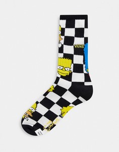 Носки в черно-белую клетку с принтом Симпсонов Vans X The Simpsons Family-Мульти