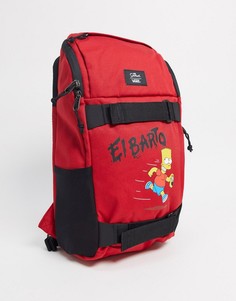 Красный рюкзак с принтом "El Barto" Vans X The Simpsons
