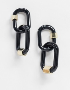 Черные серьги со звеньями ASOS DESIGN-Черный
