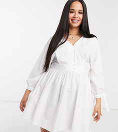 Белое свободное платье мини ASOS DESIGN Curve-Белый
